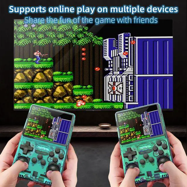 Alt view image 5 of 7 - R40S PRO Retro Gaming Console, 30000+ HD Games Handheld Game Console, 3800mAh Rechargeable Mini Retro Video Console with 256GB TF Card, Portable Pocket Arcade (Transparent Green)