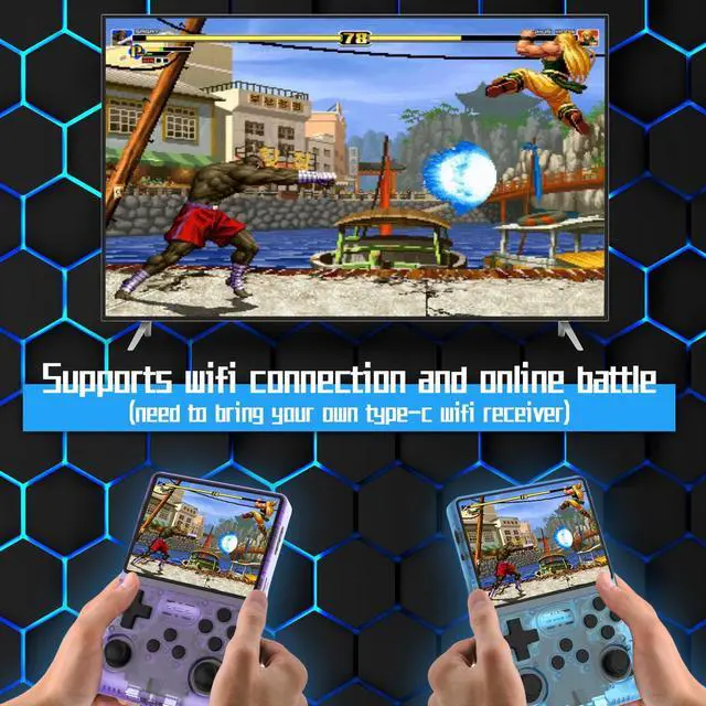 Alt view image 5 of 7 - 30000 Games in 1 Handheld Game Console R40S PRO 3.5 inch IPS Screen Mini Retro Console 3800mAh Portable Pocket Arcade 45 simulators 256G TF Card
