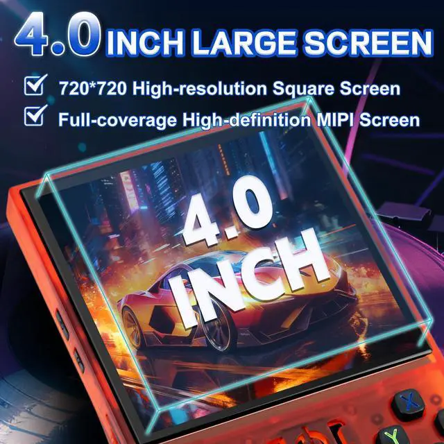 Alt view image 3 of 7 - R36MAX Handheld Game Console - 4.0-Inch Screen, Support 22000+Classic Games,128G TF Card,Portable Console with Open Source System,4000mAh Battery,Birthday Gift for Adult or Partner - Red