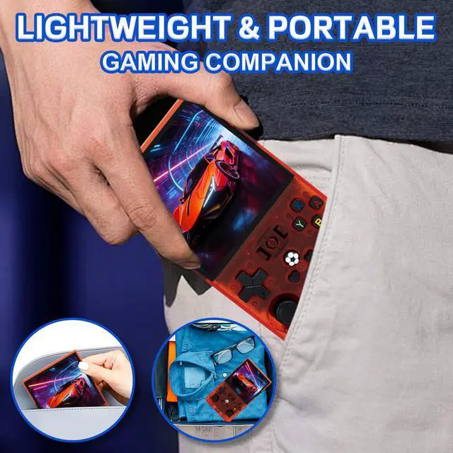 Alt view image 5 of 7 - R36MAX Handheld Game Console - 4.0-Inch Screen, Support 22000+Classic Games,128G TF Card,Portable Console with Open Source System,4000mAh Battery,Birthday Gift for Adult or Partner - Red