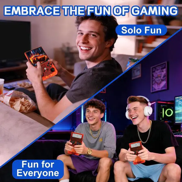 Alt view image 6 of 7 - R36MAX Handheld Game Console - 4.0-Inch Screen, Support 22000+Classic Games,128G TF Card,Portable Console with Open Source System,4000mAh Battery,Birthday Gift for Adult or Partner - Red