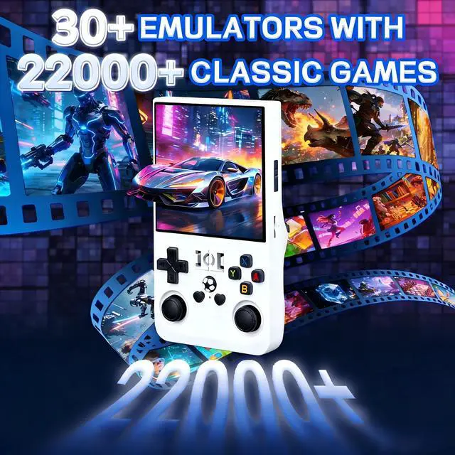 Alt view image 2 of 7 - R36MAX Handheld Game Console - 4.0-Inch Screen, Support 22000+Classic Games,128G TF Card,Portable Console with Open Source System,4000mAh Battery,Birthday Gift for Adult or Partner - White
