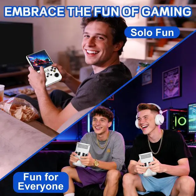 Alt view image 6 of 7 - R36MAX Handheld Game Console - 4.0-Inch Screen, Support 22000+Classic Games,128G TF Card,Portable Console with Open Source System,4000mAh Battery,Birthday Gift for Adult or Partner - White