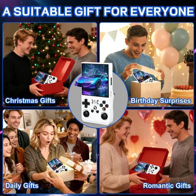 Alt view image 7 of 7 - R36MAX Handheld Game Console - 4.0-Inch Screen, Support 22000+Classic Games,128G TF Card,Portable Console with Open Source System,4000mAh Battery,Birthday Gift for Adult or Partner - White