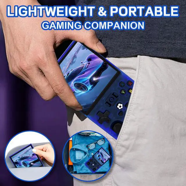Alt view image 5 of 7 - R36MAX Handheld Game Console - 4.0-Inch Screen, Support 22000+Classic Games,128G TF Card,Portable Console with Open Source System,4000mAh Battery,Birthday Gift for Adult or Partner - Blue