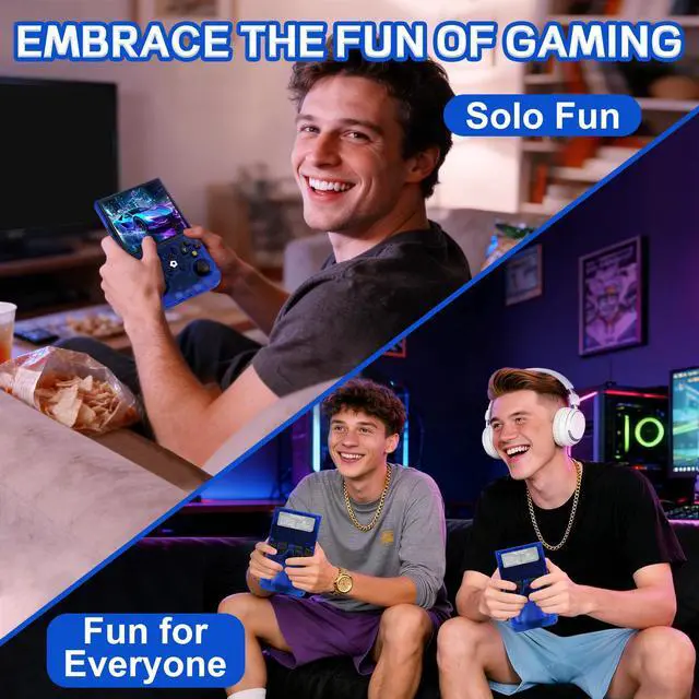 Alt view image 6 of 7 - R36MAX Handheld Game Console - 4.0-Inch Screen, Support 22000+Classic Games,128G TF Card,Portable Console with Open Source System,4000mAh Battery,Birthday Gift for Adult or Partner - Blue