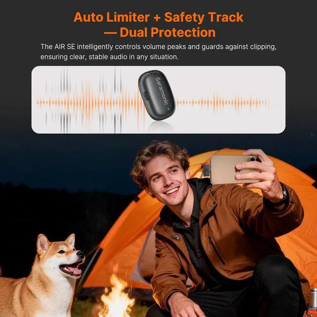 Alt view image 5 of 7 - Air SE Wireless Mini Microphone for iPhone 17/16/15 & Android, 48kHz/24-bit, AI Noise Cancellation, Clip on Content Creator Microphones for Interview YouTube TikTok Podcast Vlogging