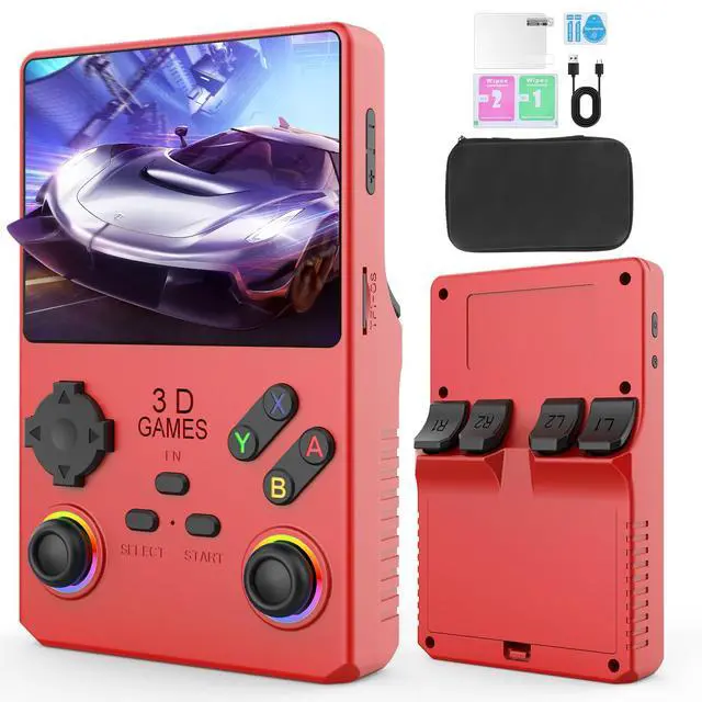 Main image of R40 PRO Handheld Device, 35000 in 1 high-Definition Gaming mini Retro Video Console, 3.5-inch IPS Screen, 256GB RAM, 45 Built-in emulators, 3800mAh Battery (red 256GB)