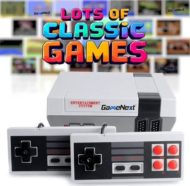 Alt view image 2 of 5 - Retro Game Console, AV Classic Mini Video Game Consoles Built-in with 620 Games Dual Players Mode Console with 2 Controllers Handheld Games for Kids & Adults
