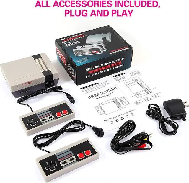 Alt view image 5 of 7 - Retro Game Console,Classic Mini Handheld Video Game Console Built-in 620 Classic Edition Games, AV Output and Dual Game Controllers