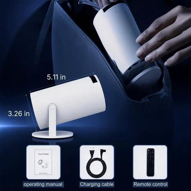 Alt view image 5 of 7 - Support 1080P Mini Projector200 ANSI Portable Projector with WiFi and Bluetooth,Portable Projector with Wifi6 and 5.0 Bluetooth for Bedroom, Kids Room, Home Movie Nights