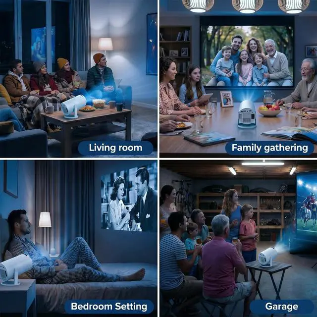 Alt view image 7 of 7 - Support 1080P Mini Projector200 ANSI Portable Projector with WiFi and Bluetooth,Portable Projector with Wifi6 and 5.0 Bluetooth for Bedroom, Kids Room, Home Movie Nights