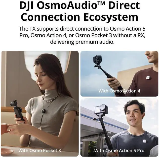 Alt view image 5 of 7 - Mic Mini (1 TX + 1 RX), Wireless Lavalier Microphone for iPhone/Camera/Android, Ultralight, Detail-Rich Audio, Noise Cancelling, Automatic Limiting, Vlog, Streaming, 400m Transmission