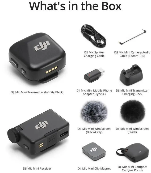 Alt view image 6 of 7 - Mic Mini (1 TX + 1 RX), Wireless Lavalier Microphone for iPhone/Camera/Android, Ultralight, Detail-Rich Audio, Noise Cancelling, Automatic Limiting, Vlog, Streaming, 400m Transmission