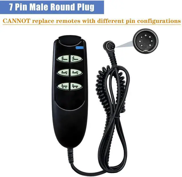 Alt view image 2 of 7 - 6 Button 7 Pin Remote Hand Control Handset for Electric Hospital Beds Models 15033 and 15235