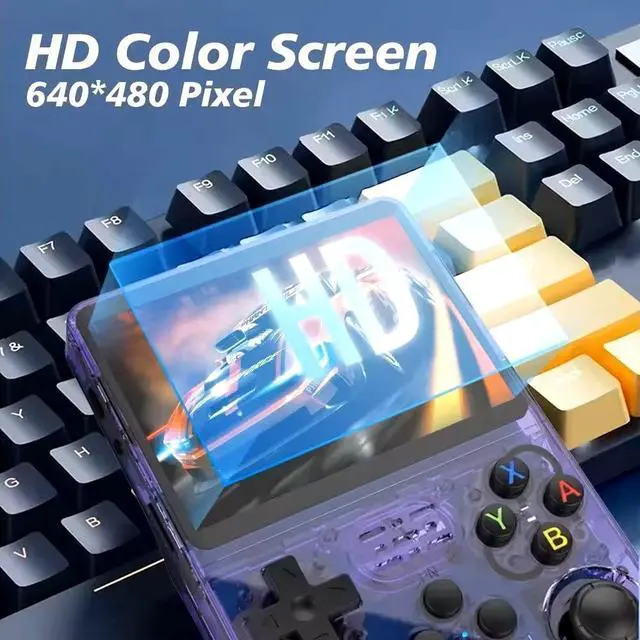 Alt view image 6 of 7 - Retro Handheld Gaming Console: 3.5-Inch IPS Screen, 15000+ Classic Games, 64GB TF Card | 20+ Emulators, 3500mAh Long Battery Life | Portable Video Game Player (Transluscent Red, 64, GB)