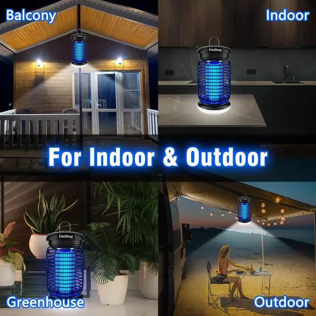 Alt view image 7 of 7 - Bug Zapper, Bug Zapper Outdoor Indoor with LED Light, Electric Mosquito Zapper Fly Zapper, Waterproof Mosquito Killer Insect Zapper Fly Trap for Outside Patio Garden Backyard Home, Plug in