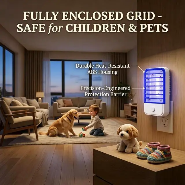 Alt view image 4 of 7 - 2026 Upgraded Bug Zapper Indoor Plug in Powerful UV Fly Zapper Indoor & Mosquito Zapper Indoor Home - Safe, Odorless Flying Insect Trap for Bedroom, Baby Room, Kitchen & Office,4 Pack