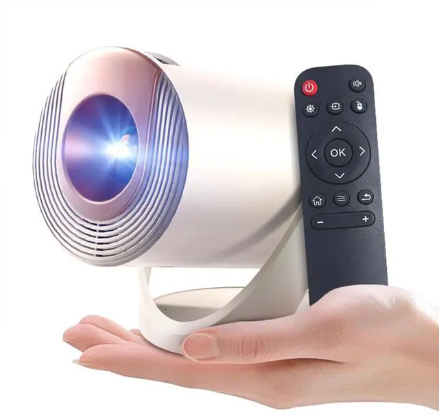 Main image of Mini Portable Projector with Wi-Fi 6 & Bluetooth Supports 4K/1080P, Android 11.0, 90° Rotatable, Auto Keystone, for Laptop/PC/Smartphone (Rose Gold)