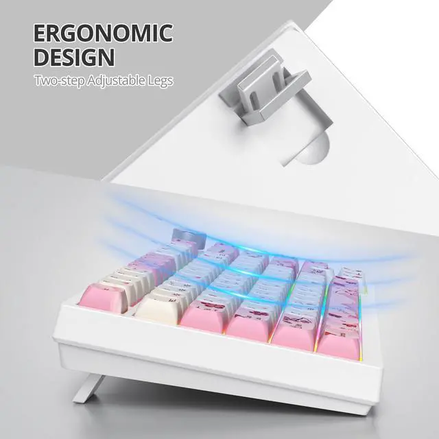 Alt view image 3 of 7 - 75% TKL Wired Mechanical Keyboard,RGB Backlit Gasket Mount 82 Key Hot Swappable Custom Linear Red Switch Gaming Keyboard with Volume Knob & PBT Keycaps (Pink)