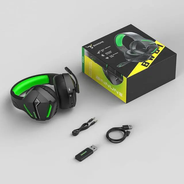 Alt view image 7 of 7 - 2.4GHz Wireless Gaming Headset, Bluetooth 5.3 Gaming Headphones with Noise Canceling Mic, 120H Ultra-Long Battery, 50mm Drivers, Multi-Platform for PC / PS5 /PS4/ Switch/Mobile, Green