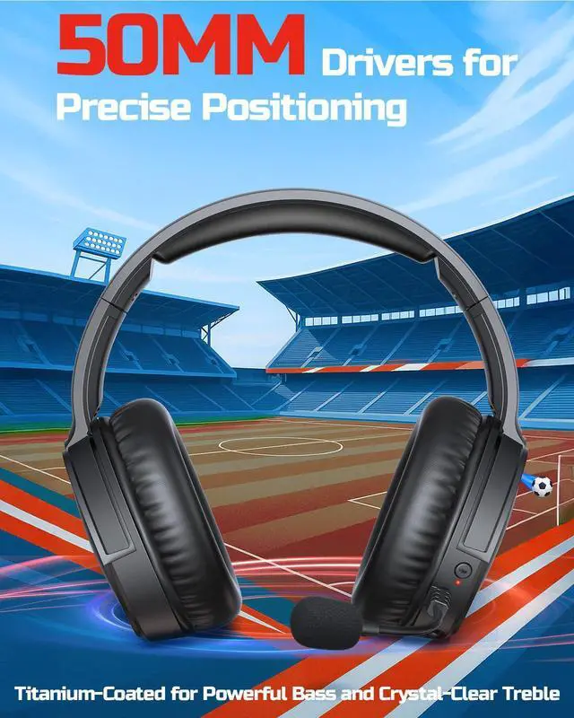 Alt view image 6 of 7 - Wireless Gaming Headset for Xbox Series X|S & Xbox One, Low Latency Wireless + Bluetooth, Flip-to-Mute Noise Cancelling Mic, 50mm Drivers, 40H Battery, Over-Ear Headphones