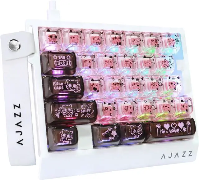Main image of AK029 Wired 29 Keys One-Handed RGB Gaming Keyboard with 8000HZ,0.01mm RT Magnetic Switches Adjustable Actuation,Hotswappable Mechanical Keyboard,Aluminum Plate,Web Driver for Gamers-Black Pink