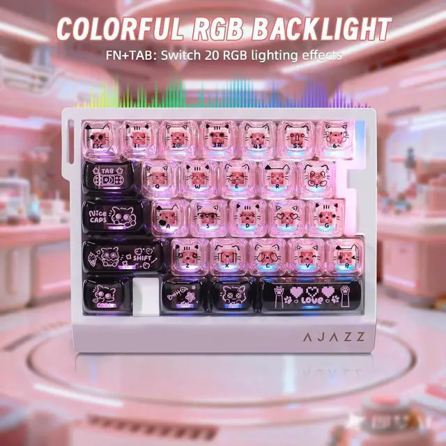 Alt view image 7 of 7 - AK029 Wired 29 Keys One-Handed RGB Gaming Keyboard with 8000HZ,0.01mm RT Magnetic Switches Adjustable Actuation,Hotswappable Mechanical Keyboard,Aluminum Plate,Web Driver for Gamers-Black Pink