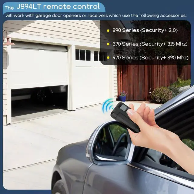 Alt view image 6 of 7 - 3Pcs 894LT 4-Button Garage Door Opener Remote Control for Garage Door, 894LT 4 Button Remote Control Replaces 811LM 892LT 61LM 361LM Dip Switch Remote, Security+ 2.0