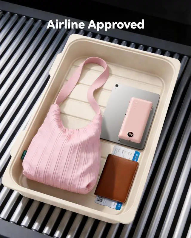Alt view image 7 of 7 - Portable Charger Power Bank - 10000mAh Fast Charging 22.5W PD 20W Portable Charger with Built in Cables, Portable Charger with Cords External Charger Travel Accessories-Pink