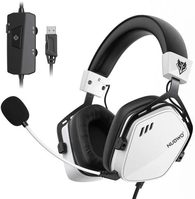 Main image of HG03 Wired USB-A Gaming Headset for PC, Computer Headset with 7.1 Surround Sound, Noise Canceling Mic, 50MM Driver, Wired Headphones for PC, Laptop, Office - White