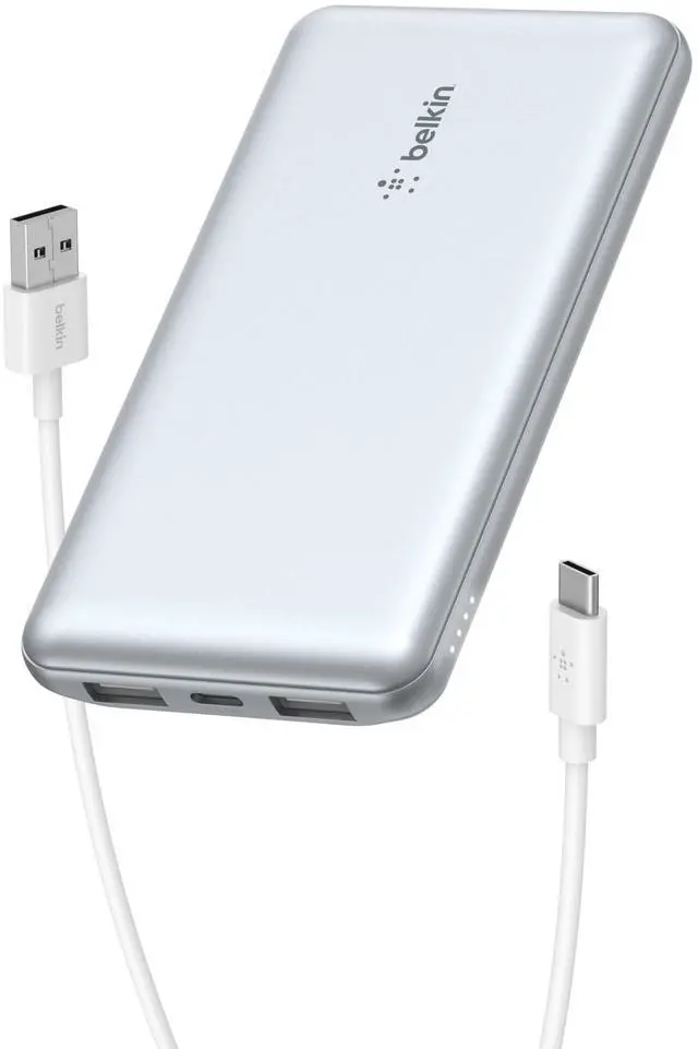 Main image of Portable Charger, USB C Power Bank 10,000mAh w/ 2xUSB-A Ports, 15W w/Type-C to Type-A Cable for iPhone 17, Air, Samsung Galaxy S25, iPad, Nintendo Switch 2, Google Pixel 10, etc. - Pearl Blue