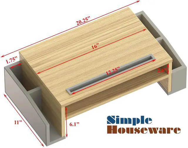 Alt view image 4 of 6 - Desk Monitor Stand Riser with Adjustable Organizer tray