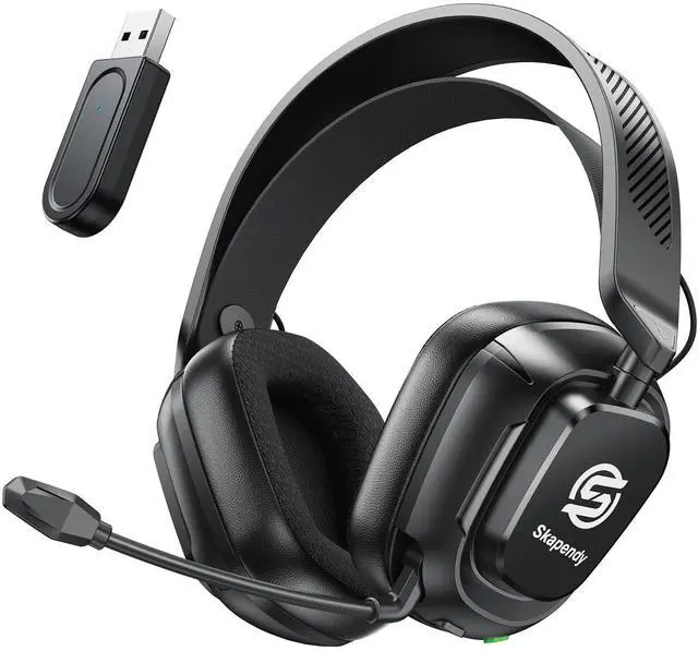 Main image of 2.4GHz Wireless Gaming Headset for PC, PS5, PS4, Switch & Mac, Bluetooth Headset with Noise Canceling Microphone, Low-Latency Stereo Audio, 50mm Drivers, Up to 50H Battery, Lunar Black