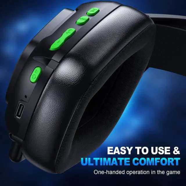 Alt view image 5 of 7 - 2.4GHz Wireless Gaming Headset for PC, PS5, PS4, Switch & Mac, Bluetooth Headset with Noise Canceling Microphone, Low-Latency Stereo Audio, 50mm Drivers, Up to 50H Battery, Lunar Black