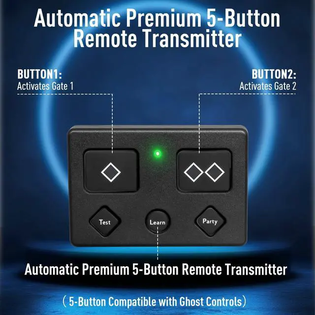 Alt view image 2 of 7 - 2 for Ghost Gate Opener Remote Automatic Premium 5-Button Transmitter for Model AXS1,AXP1,AXR1