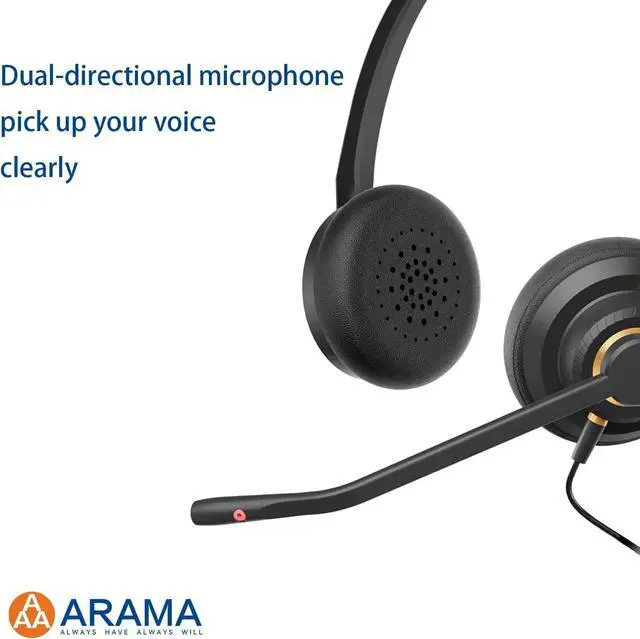 Alt view image 6 of 7 - Computer Headset with Microphone, USB Headset with Microphone for PC, Noise Cancelling Adjustable Volume Control Lightweight, for Laptop Business Skype UC Webinar Call Center Office