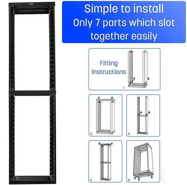 Alt view image 5 of 7 - Game Storage Tower Stores 36 Games or Blu-Ray Disks Game Holder Rack for PS4, PS5, Xbox One, Xbox Series X/S Games and Blu-Ray Discs (Black)