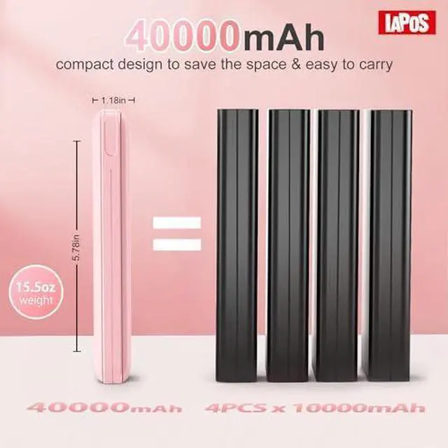 Alt view image 2 of 7 - Portable Charger 40000mah Power Bank, USB-C (22.5W) Fast Charging Battery Pack Portable Phone Charger for iPhone 16 Pro/16/15/14/13 Series, Android Samsung Galaxy, Battery Bank for Travel Camping