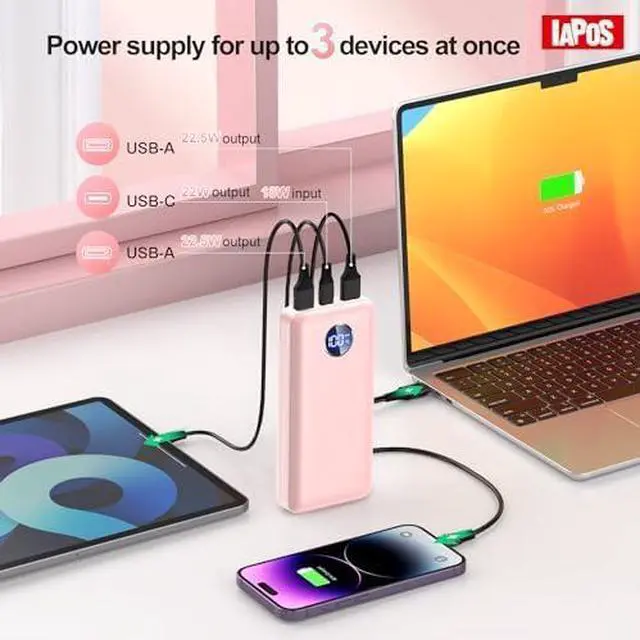 Alt view image 4 of 7 - Portable Charger 40000mah Power Bank, USB-C (22.5W) Fast Charging Battery Pack Portable Phone Charger for iPhone 16 Pro/16/15/14/13 Series, Android Samsung Galaxy, Battery Bank for Travel Camping