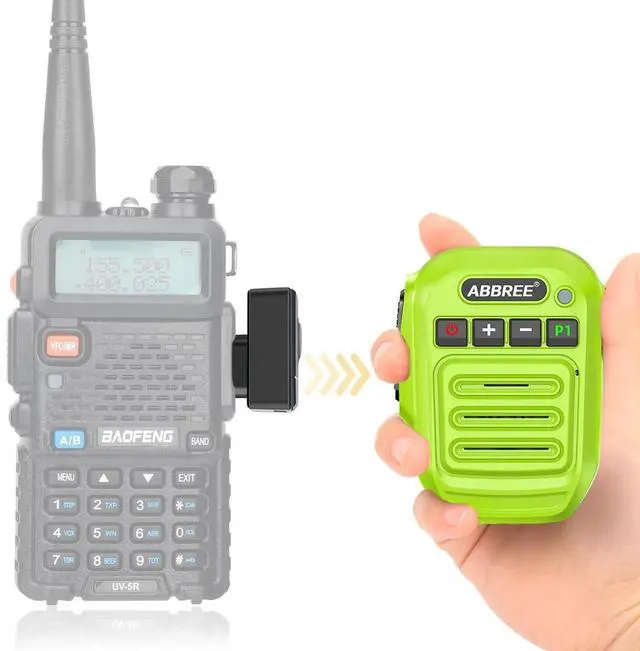 Main image of Ham Radio Wireless Handheld Speaker Mic, 2 Pin Shoulder Microphone Compatible with Baofeng 5RM UV-5R,BF-F8HP PRO,GM21,K5PLUS,GM-15Pro,UV-5G Plus AR-152 Quansheng UV-K5 8 Walkie Talkie (Green)