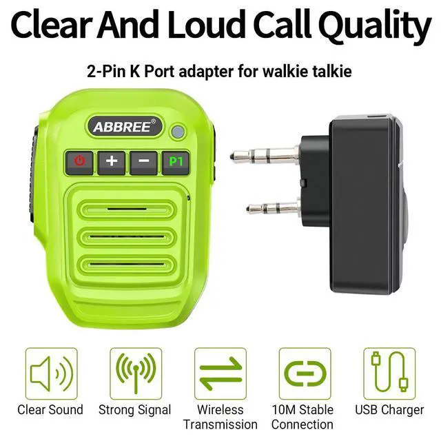 Alt view image 2 of 7 - Ham Radio Wireless Handheld Speaker Mic, 2 Pin Shoulder Microphone Compatible with Baofeng 5RM UV-5R,BF-F8HP PRO,GM21,K5PLUS,GM-15Pro,UV-5G Plus AR-152 Quansheng UV-K5 8 Walkie Talkie (Green)