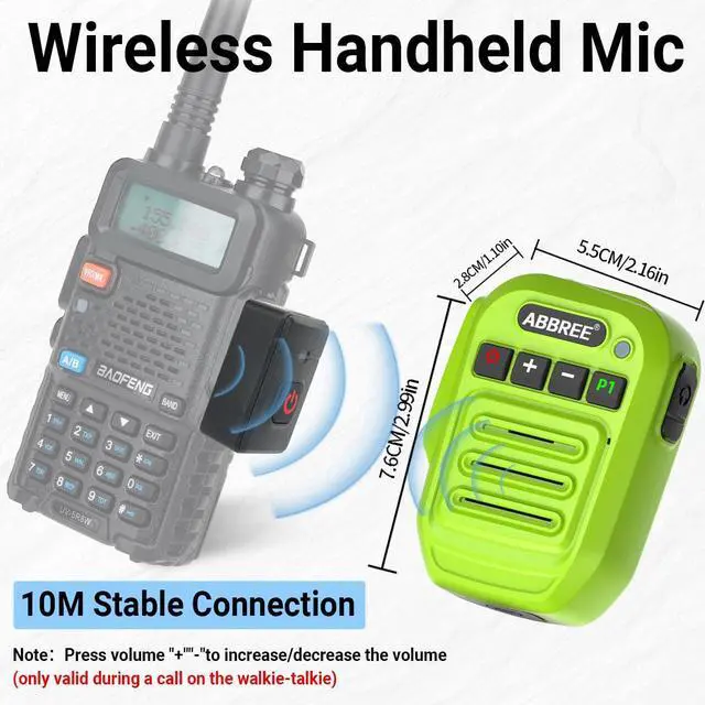 Alt view image 4 of 7 - Ham Radio Wireless Handheld Speaker Mic, 2 Pin Shoulder Microphone Compatible with Baofeng 5RM UV-5R,BF-F8HP PRO,GM21,K5PLUS,GM-15Pro,UV-5G Plus AR-152 Quansheng UV-K5 8 Walkie Talkie (Green)