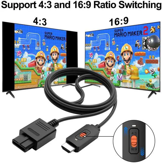 Alt view image 4 of 7 - 5.9ft N64 to HDMI Converter Converts N64 Game Console Video Signal to HDMI Signal Easily Connect the Game Console to HDTV Adapter/ConverterSupport N64/SNES/SFC/NGC 4 in 1