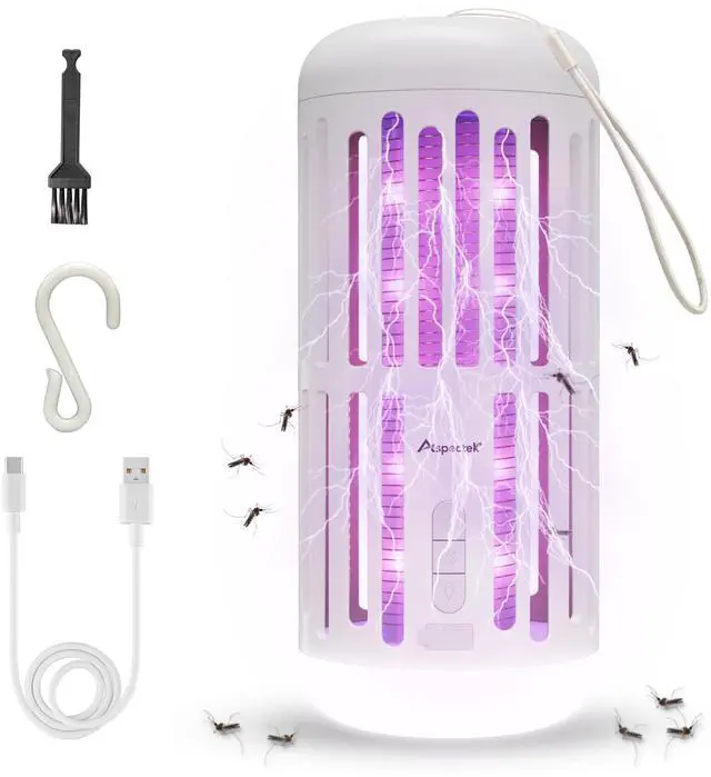 Main image of 3-in-1 Rechargeable Bug Zapper with Bluetooth Speaker and Ambient LED Light, Portable Cordless Mosquito Killer for Patio, Camping and Garden, High-Voltage Electric Insect Control - White