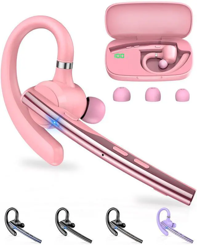 Main image of Bluetooth Headset V5.1 72H Talk Time Dual Mic with Mute Button for Business, Wireless Hand-Free Bluetooth Earpiece with 500mAh Charging Case for Cell Phone Calls Trucker Driver Laptop