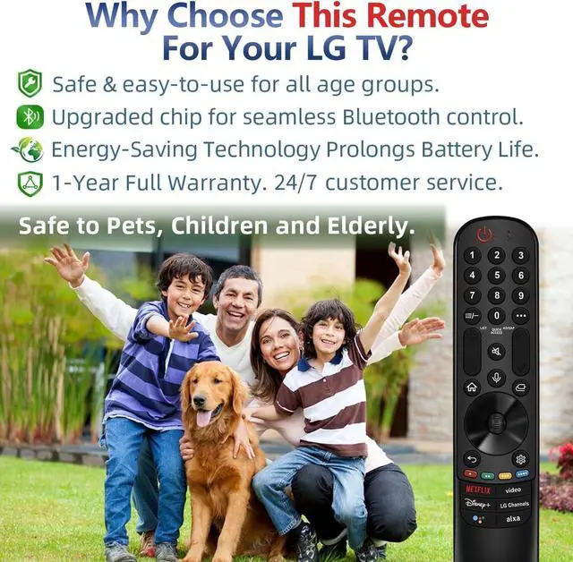 Alt view image 3 of 7 - Replacement for LG TV Remote, for All 2019-2025 LG Remote Control for Smart TVs with Voice and Pointer Function, for LG Magic Remote. 1-Year Warranty.