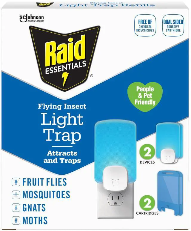 Main image of Essentials Flying Insect Light Trap Starter Kit, 2 Plug-in Devices + 2 Cartridges, Featuring Light Powered Attraction