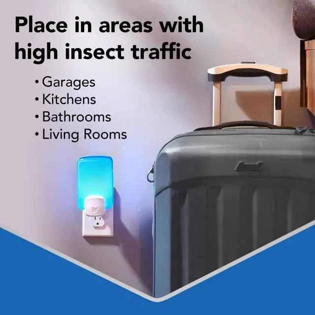 Alt view image 5 of 7 - Essentials Flying Insect Light Trap Starter Kit, 2 Plug-in Devices + 2 Cartridges, Featuring Light Powered Attraction