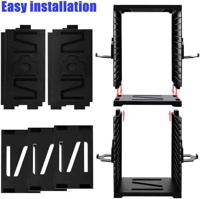 Alt view image 5 of 7 - Game Storage Tower for PS5/PS4/Xbox Series S & X - Universal Video Game Disc Organizer with 24 PCS Holders, 4 Controller Slots & Stand Rack Accessories - Black